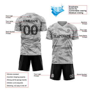 custom soccer uniform jersey kids adults personalized set jersey shirt gray