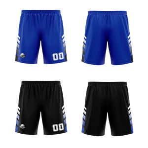 Traje de baloncesto reversible azul-negro y blanco personalizado para adultos y niños