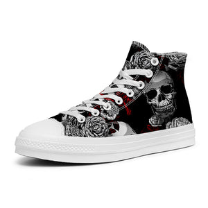 Resalta tu estilo con las zapatillas de lona de caña media Skeleton para hombre y mujer