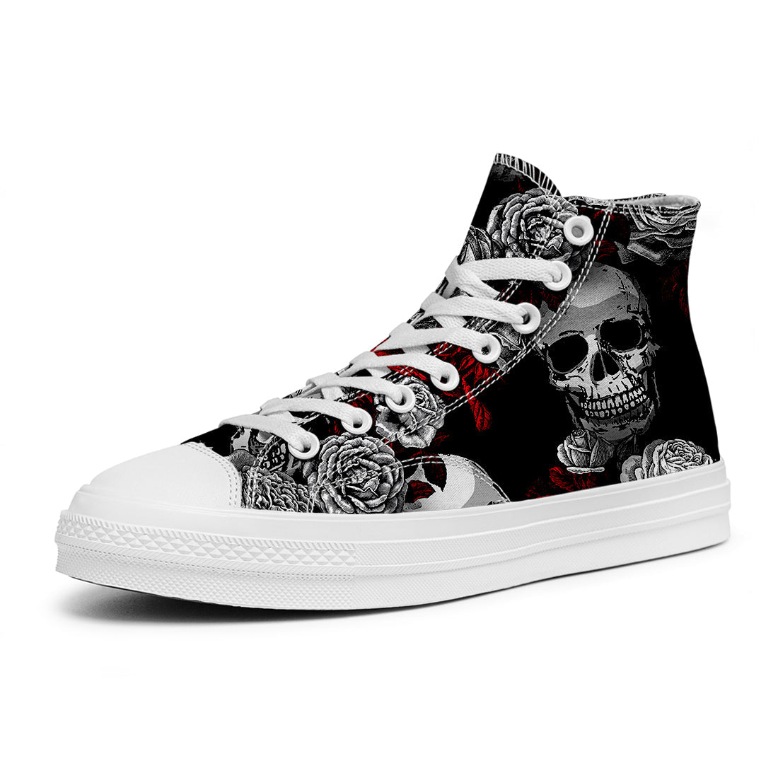 Resalta tu estilo con las zapatillas de lona de caña media Skeleton para hombre y mujer