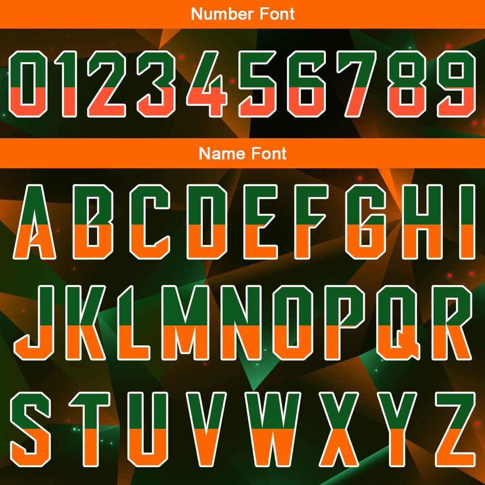 Uniforme de baloncesto personalizado negro-verde y naranja con tu logotipo-nombre y número impresos