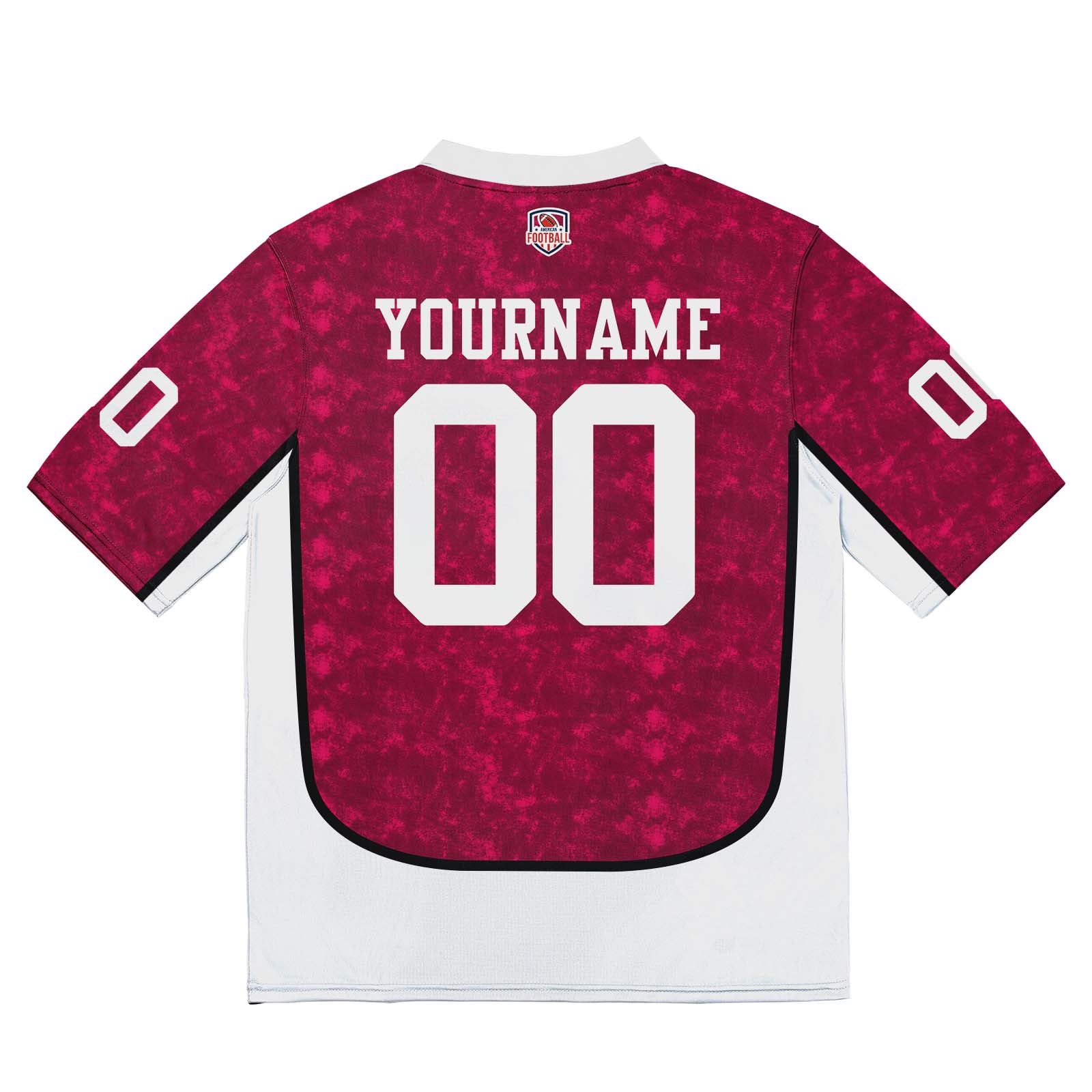 Camiseta de fútbol personalizada con nombre y número del equipo bordados y estampados en color rojo rosa
