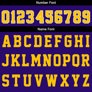 Uniforme de baloncesto personalizado en color morado y amarillo con tu logotipo-nombre y número impresos