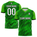 Conjunto personalizado de camiseta y jersey verde para niños y adultos