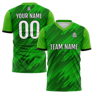 Conjunto personalizado de camiseta y jersey verde para niños y adultos
