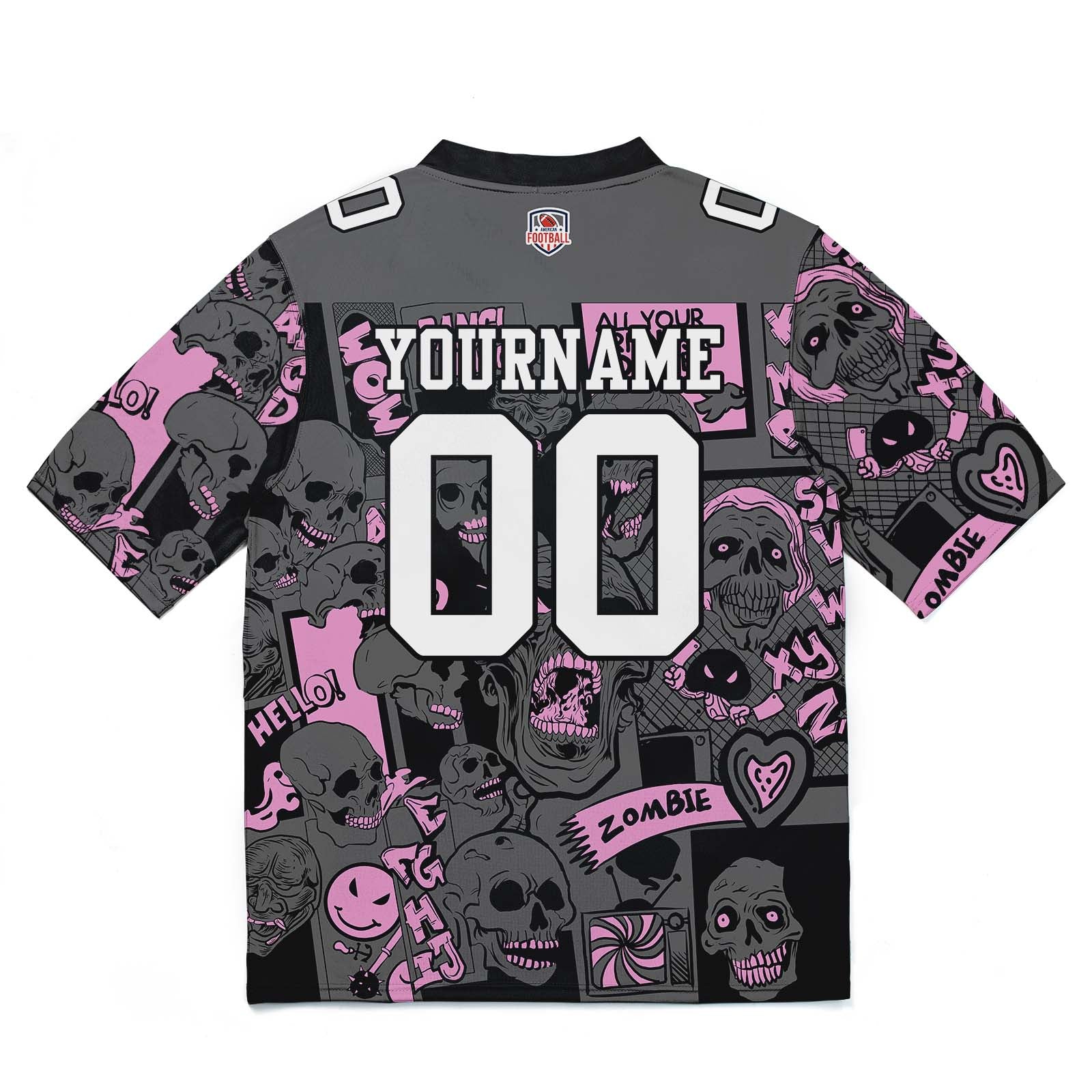 Camiseta de fútbol personalizada con nombre y número del equipo impresos y bordados-color rosa claro