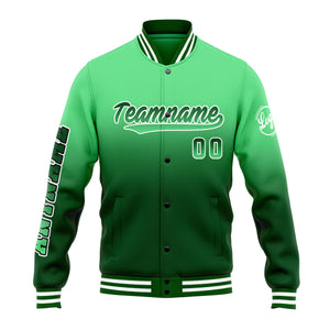 Chaqueta universitaria personalizada estilo Letterman para hombres-mujeres y jóvenes-color verde