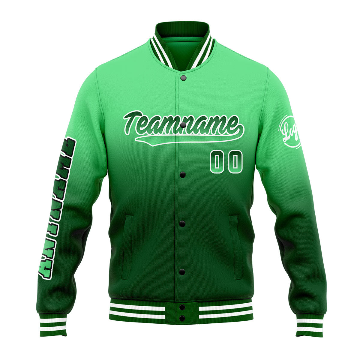 Chaqueta universitaria personalizada estilo Letterman para hombres-mujeres y jóvenes-color verde