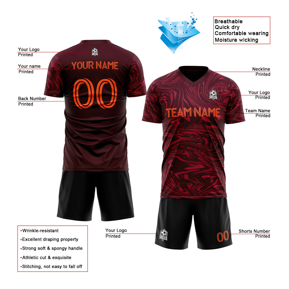 custom soccer uniform jersey kids adults personalized set jersey shirt red