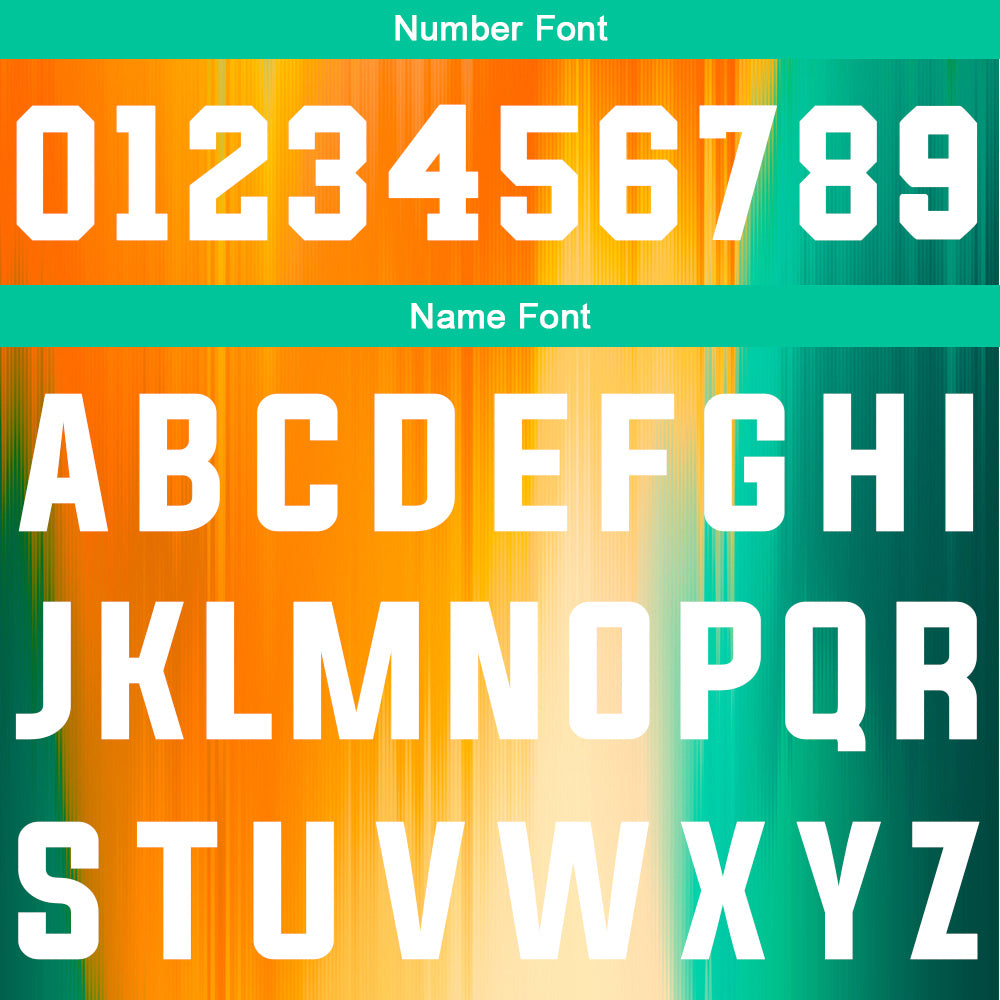 Uniforme de baloncesto personalizado de color naranja y verde arcoíris con tu logotipo-nombre y número impresos