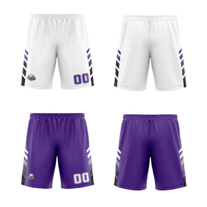 Traje de baloncesto reversible personalizado blanco-morado y negro para adultos y niños
