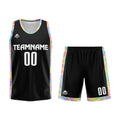 Uniforme de baloncesto negro personalizado con tu logotipo-nombre y número impresos