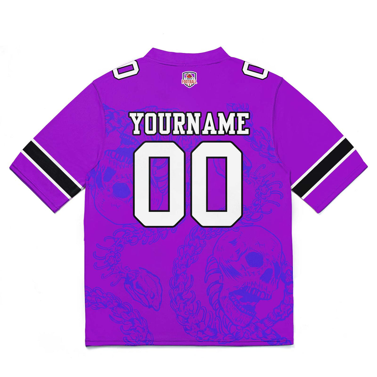 Camiseta de fútbol personalizada con nombre y número del equipo bordados y estampados-color morado brillante