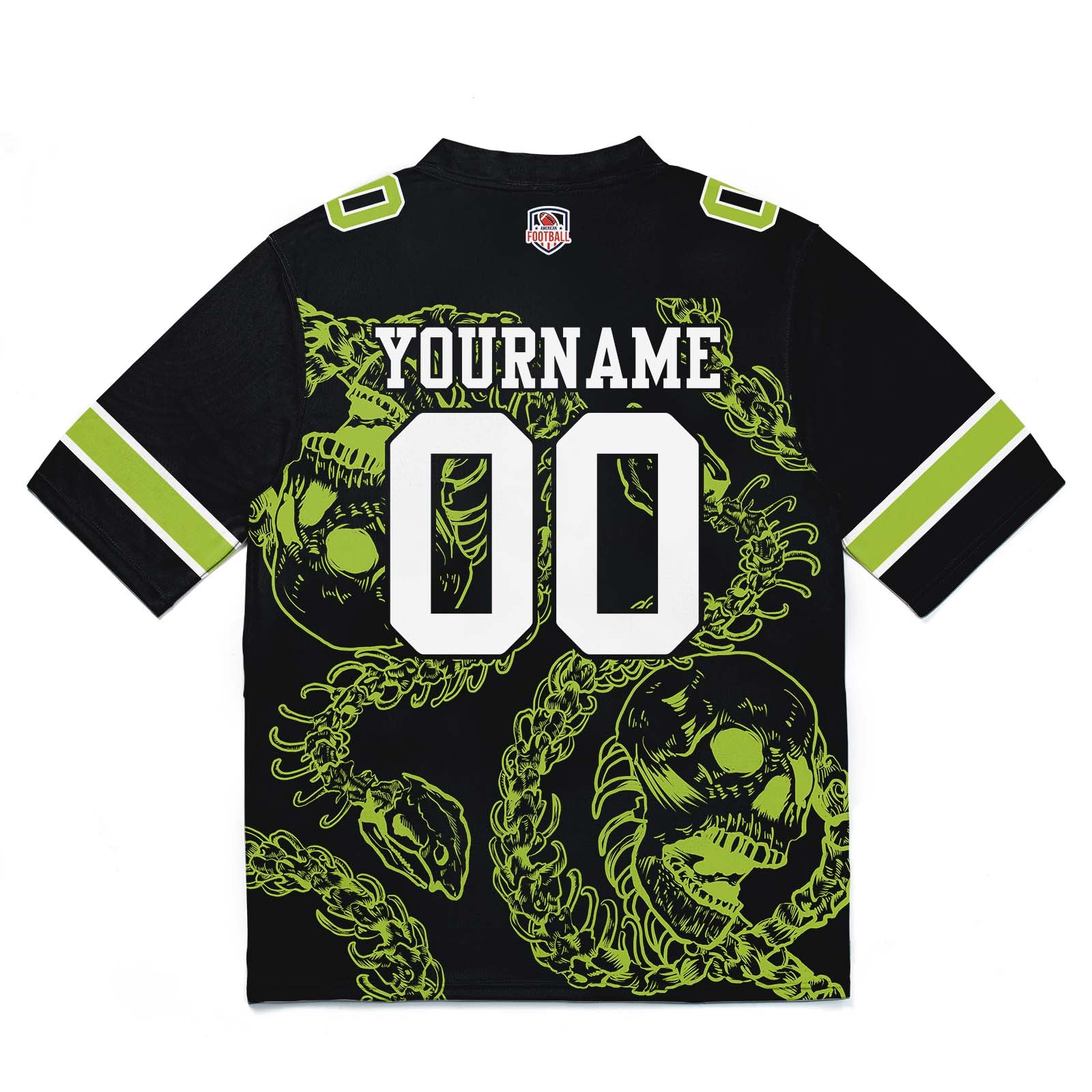 Camiseta de fútbol personalizada con nombre y número del equipo bordados y estampados-color verde lima