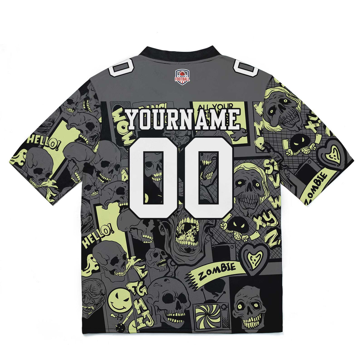 Camiseta de fútbol personalizada con nombre y número del equipo impresos y bordados-color amarillo claro