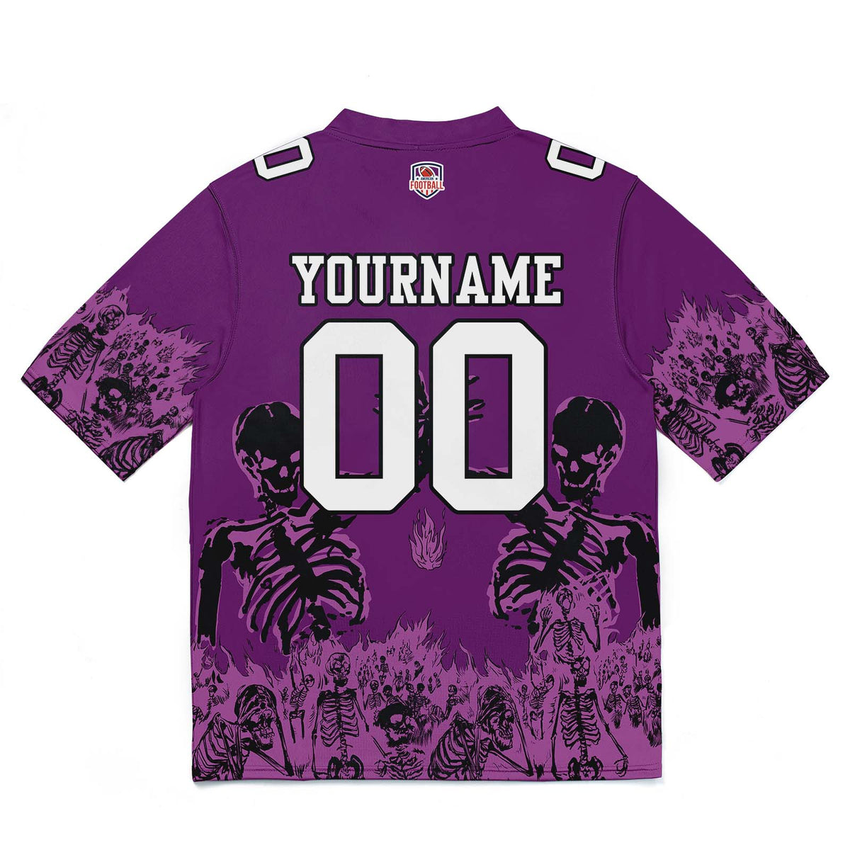 Camiseta de fútbol personalizada con nombre y número del equipo bordados-color morado