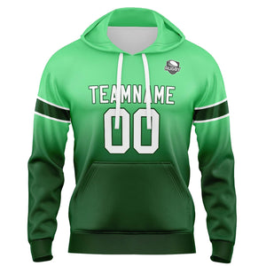 Sudadera con capucha degradada personalizada para hombre-mujer-niña o niño Estampa tu logotipo-nombre o número en color verde