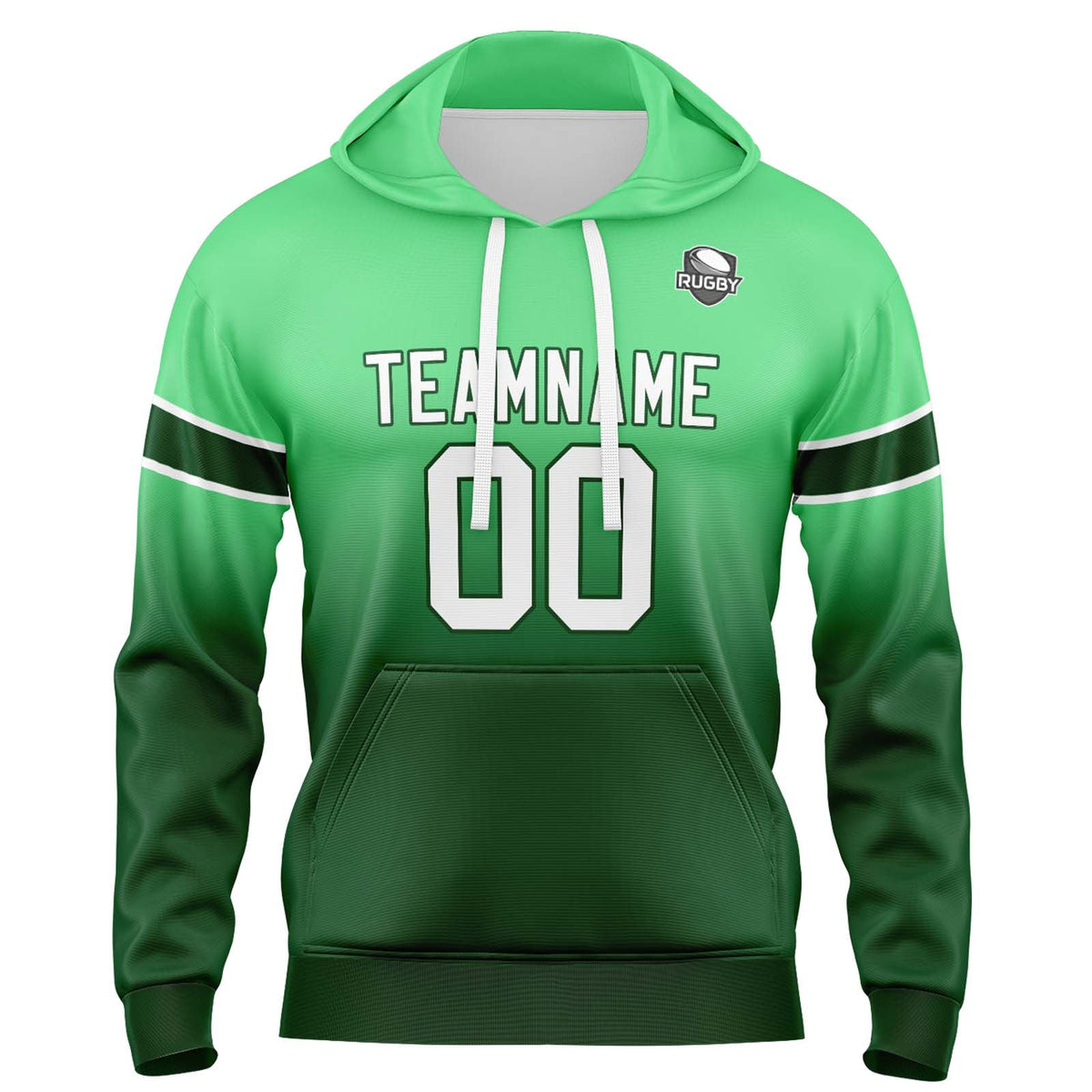 Sudadera con capucha degradada personalizada para hombre-mujer-niña o niño Estampa tu logotipo-nombre o número en color verde