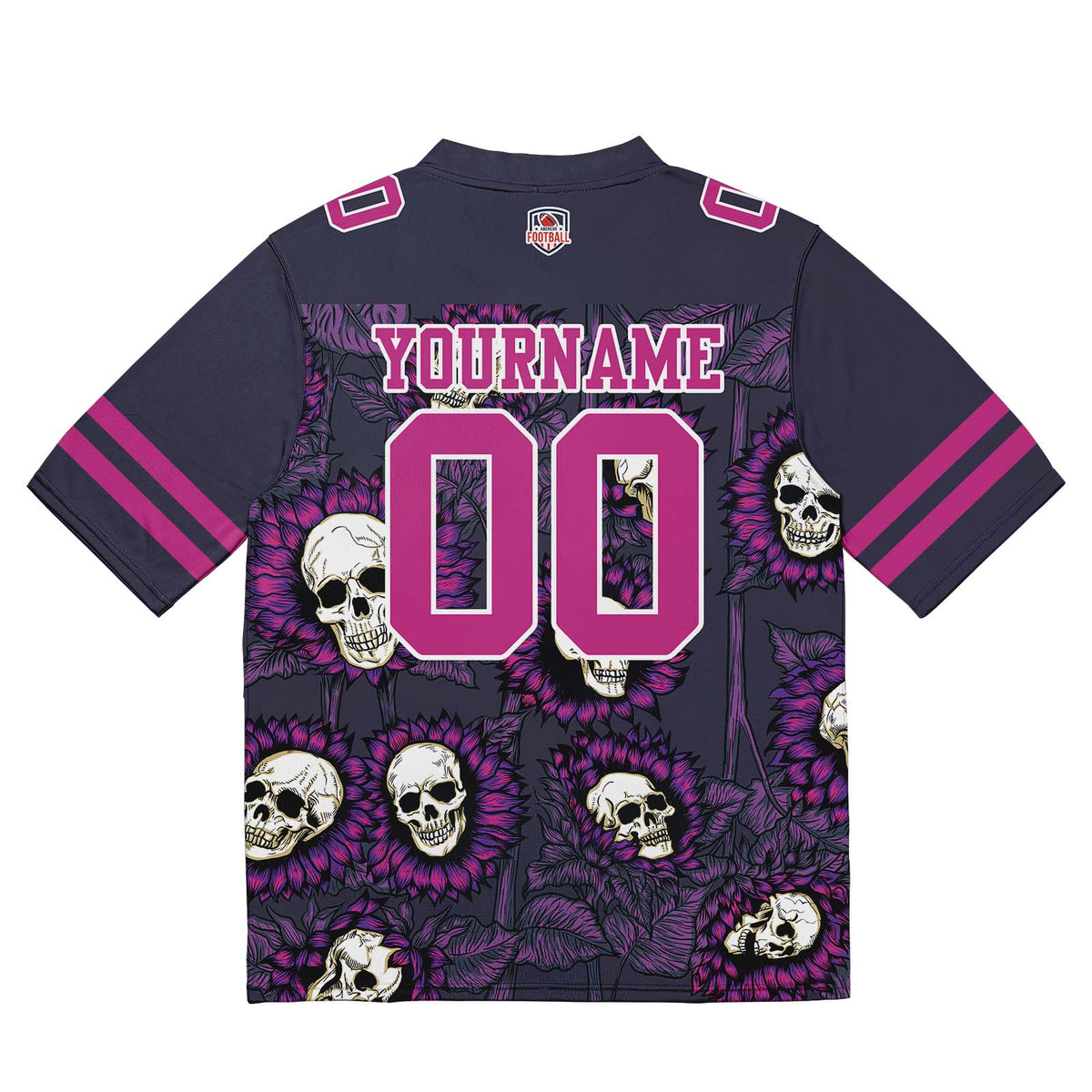 Camiseta de fútbol personalizada con nombre y número del equipo bordados-color girasol-rosa