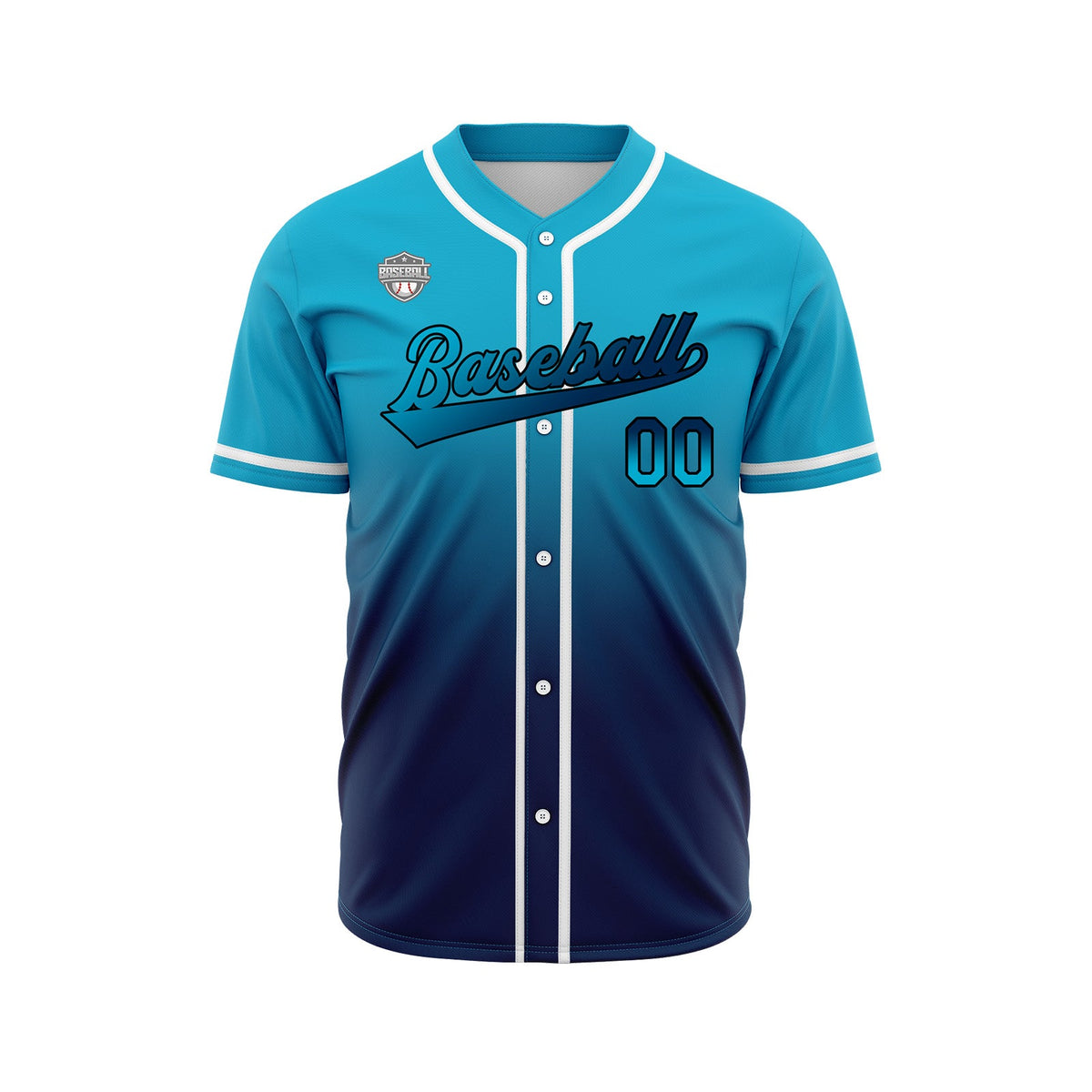 Camisetas de béisbol personalizadas con degradado nombre número y logotipo