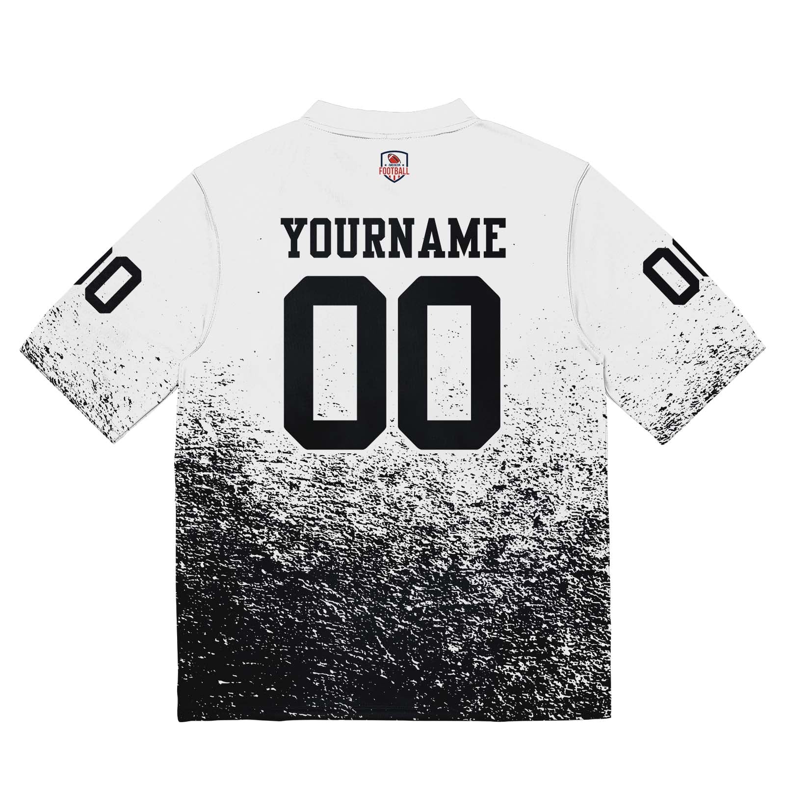 Camiseta de fútbol personalizada con nombre y número del equipo impresos y bordados-color blanco y negro