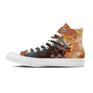 Eleva tu estilo con estas zapatillas de lona de media caña inspiradas en dragones: una declaración de moda unisex