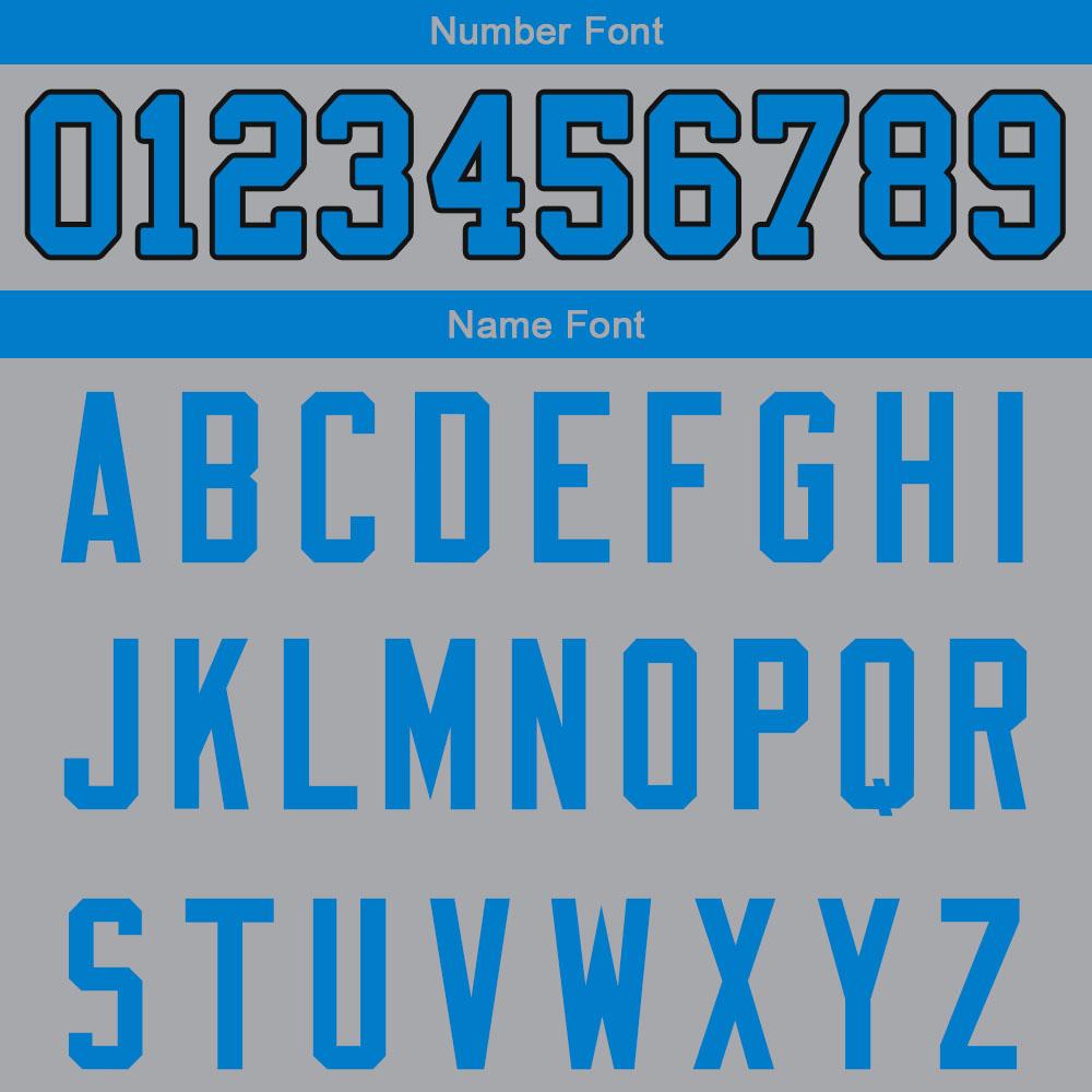 custom authentic gradient fashion football jersey gray-blue-black