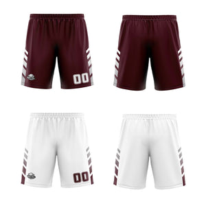Traje de baloncesto reversible personalizado en carmesí-blanco y gris para adultos y niños