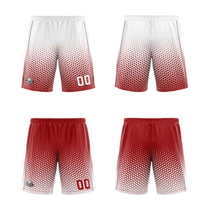 Traje de baloncesto reversible blanco y rojo personalizado para adultos y niños