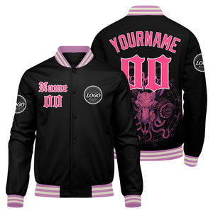 Chaqueta universitaria personalizada estilo Letterman para hombres-mujeres y jóvenes-color rosa