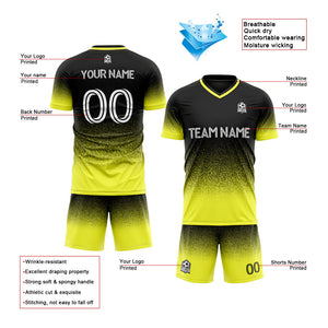 custom soccer uniform jersey kids adults personalized set jersey shirt yellow