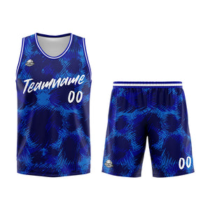 Uniforme de baloncesto personalizado con estampado de leopardo Royal-impreso con su logotipo-nombre y número