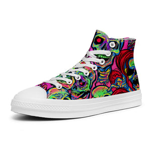 Resalta tu estilo con las zapatillas de lona de caña media Skeleton para hombre y mujer