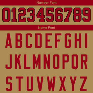 custom authentic gradient fashion football jersey gold-red