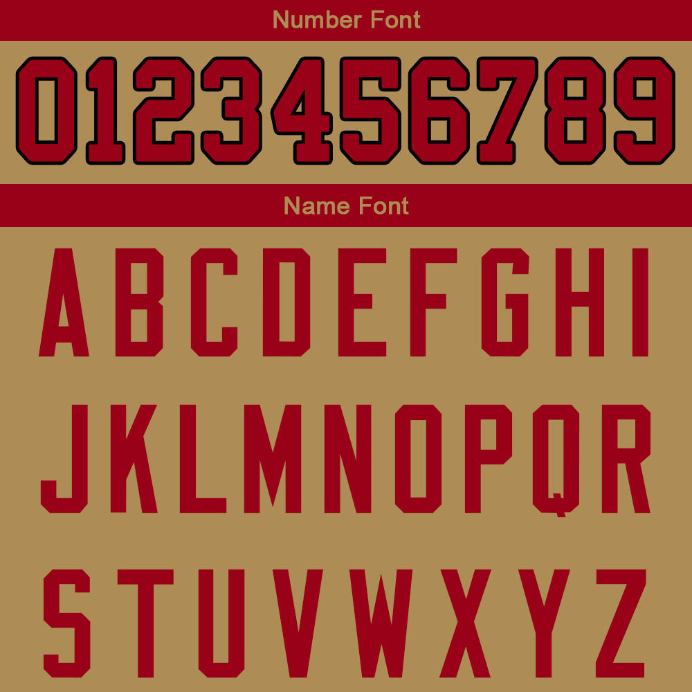 custom authentic gradient fashion football jersey gold-red