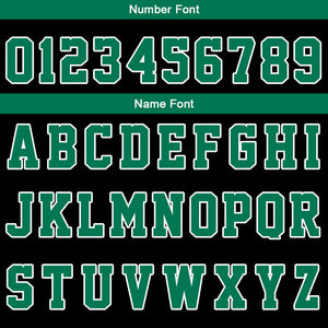 Uniforme de baloncesto personalizado en negro y verde con tu logotipo-nombre y número impresos