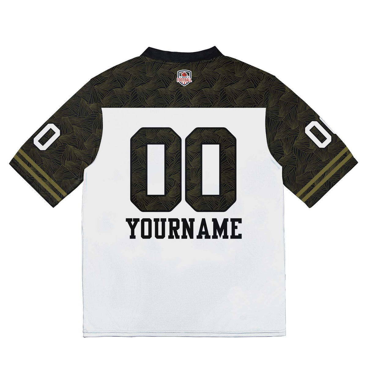 Camiseta de fútbol personalizada con nombre y número del equipo bordados-en blanco-negro y verde oscuro