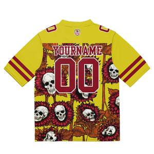Camiseta de fútbol personalizada con nombre y número del equipo bordados y estampados -Amarillo girasol