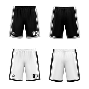Traje de baloncesto reversible personalizado en negro-blanco y gris para adultos y niños