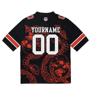 Camiseta de fútbol personalizada con nombre y número del equipo bordados y estampados -Naranja
