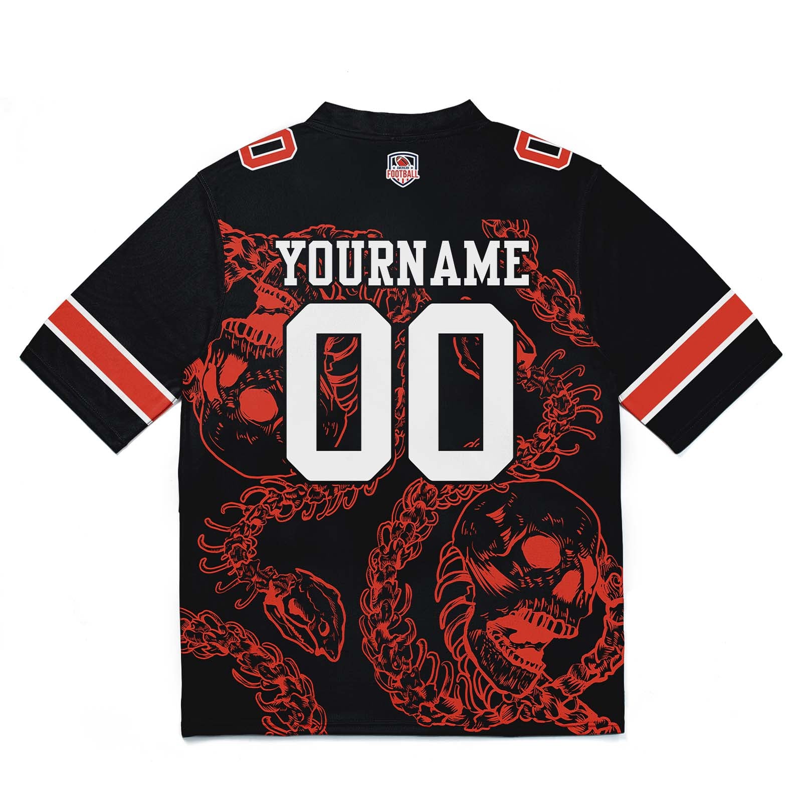 Camiseta de fútbol personalizada con nombre y número del equipo bordados y estampados -Naranja