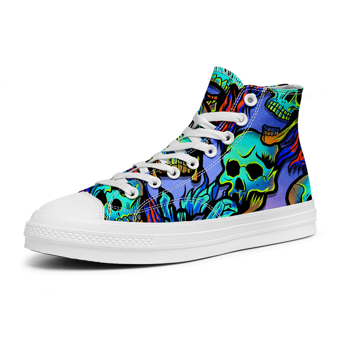 Resalta tu estilo con las zapatillas de lona de caña media Skeleton para hombre y mujer