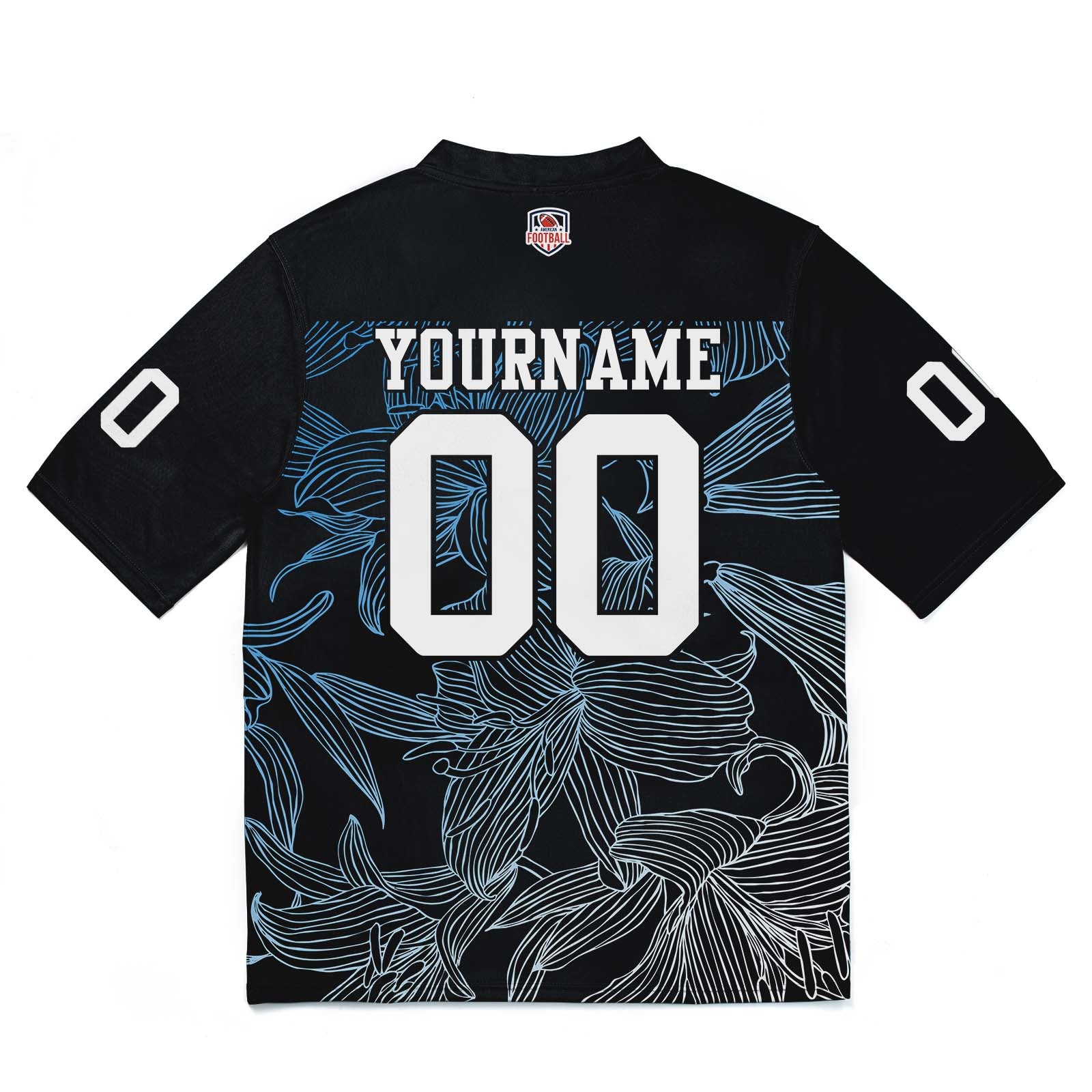 Camiseta de fútbol personalizada con nombre y número del equipo impresos y bordados-color azul degradado blanco