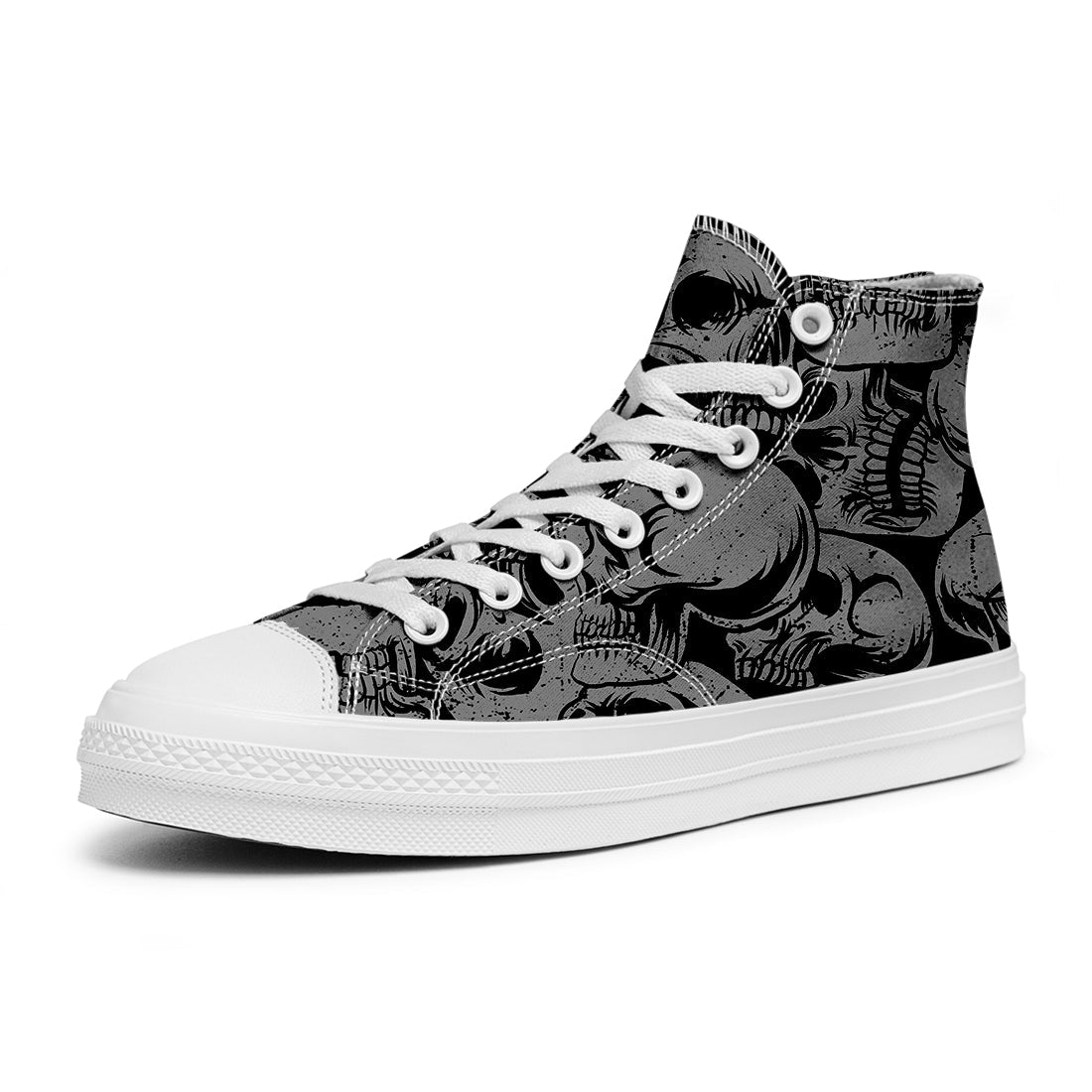 Resalta tu estilo con las zapatillas de lona de caña media Skeleton para hombre y mujer