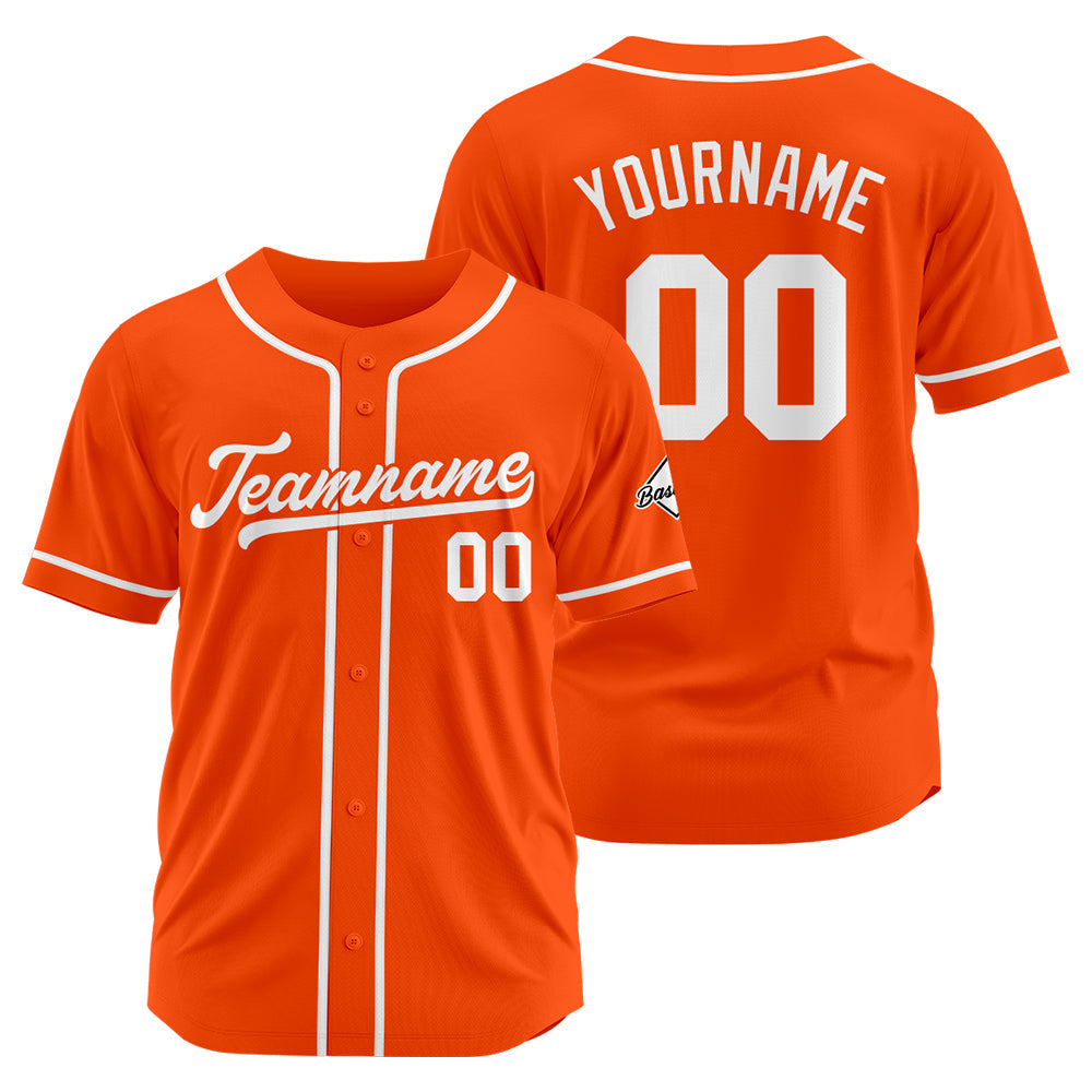 Camiseta de béisbol personalizada con diseño bordado & estilo hip hop & color naranja y blanco