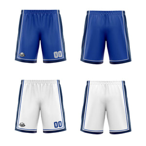 Traje de baloncesto reversible personalizado azul-blanco y gris para adultos y niños