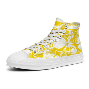 Resalta tu estilo con las zapatillas de lona de caña media Skeleton para hombre y mujer