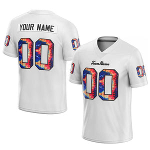 team customized authentic tie dye football jersey white mesh
