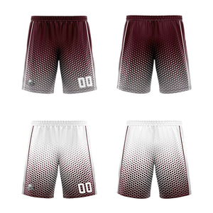 Traje de baloncesto reversible personalizado en burdeos-gris y blanco para adultos y niños