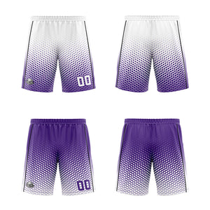 Traje de baloncesto reversible personalizado blanco-morado y negro para adultos y niños